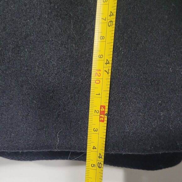 Heritage House Vintage Black Pure Virgin Wool Faux Fur Belted Double-Breasted - Picture 11 of 13